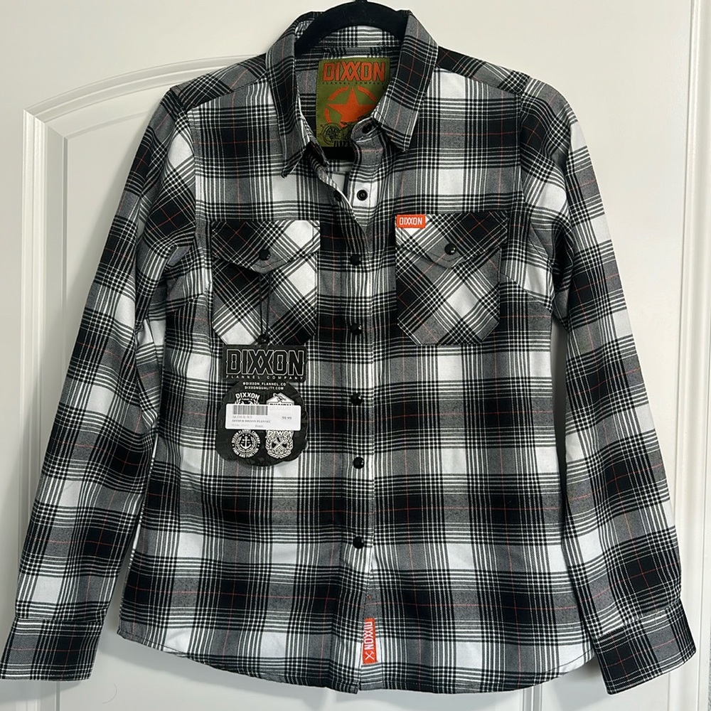 Dixxon Small Women’s Black & white Flannel - never been worn